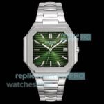 Swiss Patek Philippe New Cubitus 5821 Green Face Stainless Steel Replica Watch 